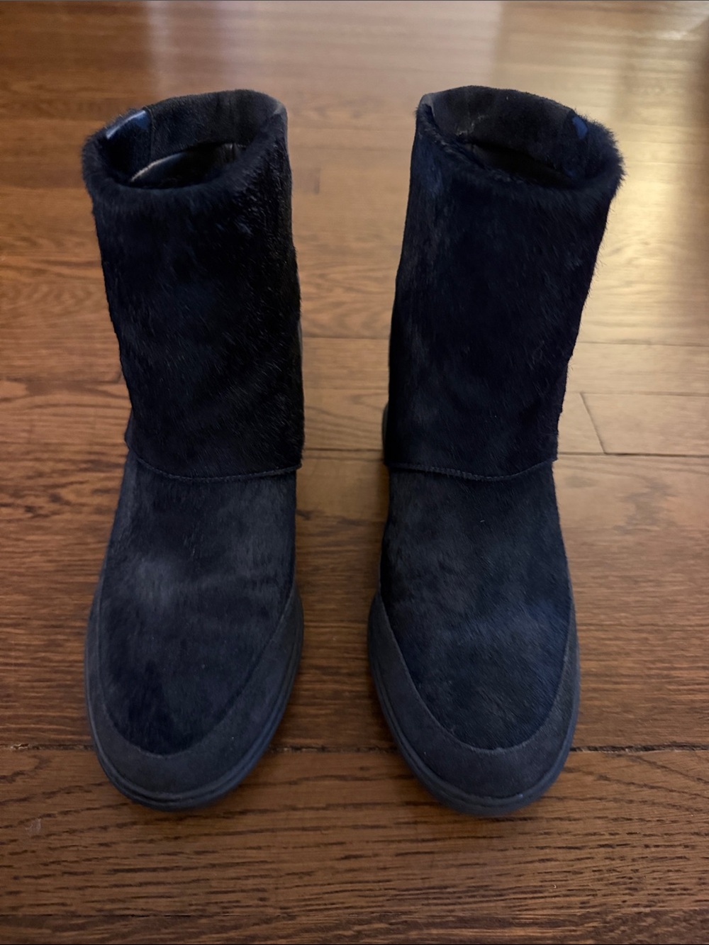 Vince Women's Mid-Calf Fur Boots in Navy